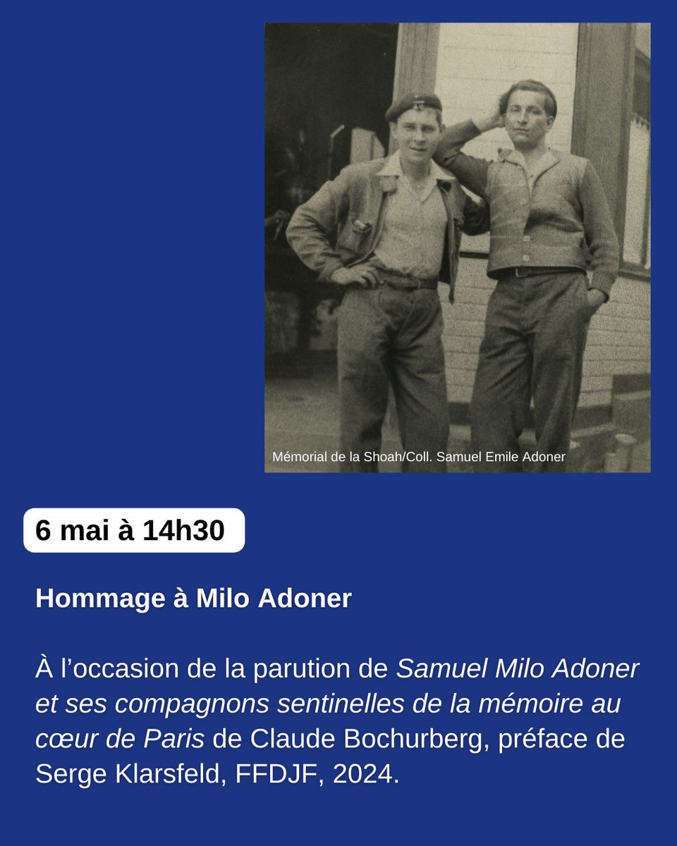 Shoah_Memorial's tweet image. 🔵 6 mai à 14h30 : #Hommage à Milo Adoner
Milo Adoner fait partie des #survivants qui, toute sa vie, a poursuivi une mission, celle de transmettre son histoire aux générations futures, l’histoire d’un homme né en 1925 à Paris dans une famille #juive orthodoxe d’origine polonaise