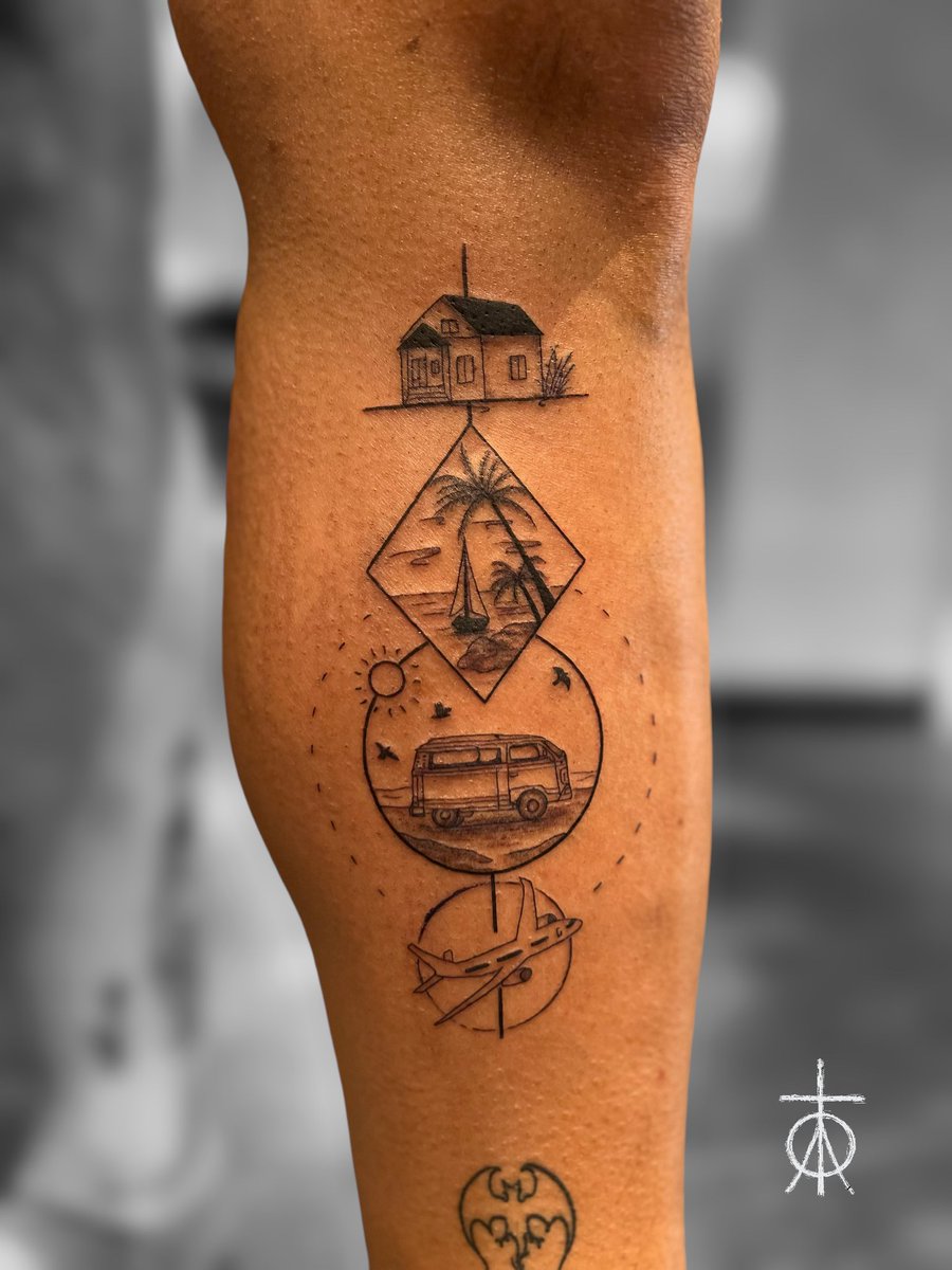 Travel Tattoo by Claudia Fedorovici #travel #traveltattoo #finelinetattoo #finelinetattooartist #claudiafedorovici #tattooartistsamsterdam #tempesttattooamsterdam #ascetictattoo