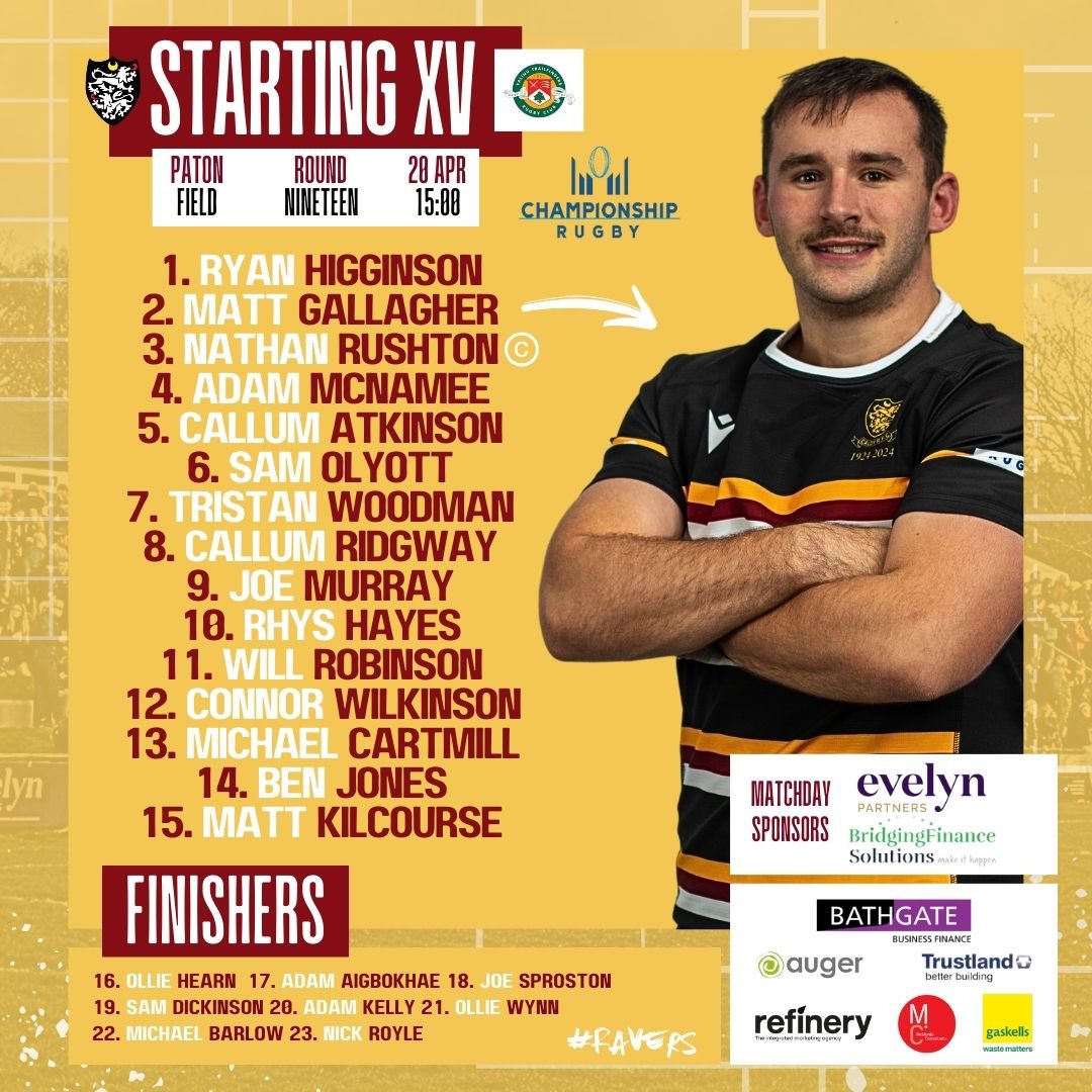 CaldyRFC's tweet photo. 𝐓𝐞𝐚𝐦 𝐍𝐞𝐰𝐬 - 𝘠𝘰𝘶𝘳 𝘙𝘢𝘷𝘦𝘳𝘴

Our 23-man squad to take on @ealingtfrugby at Paton Field tomorrow in Round 19 of @Champrugby 

💪🏼 @Joe9Murray &amp; @beearejay92 return
⭐️ Woodman gets first start.
©️ Nathan Rushton

#Ravers https://t.co/aqtNsfBb07