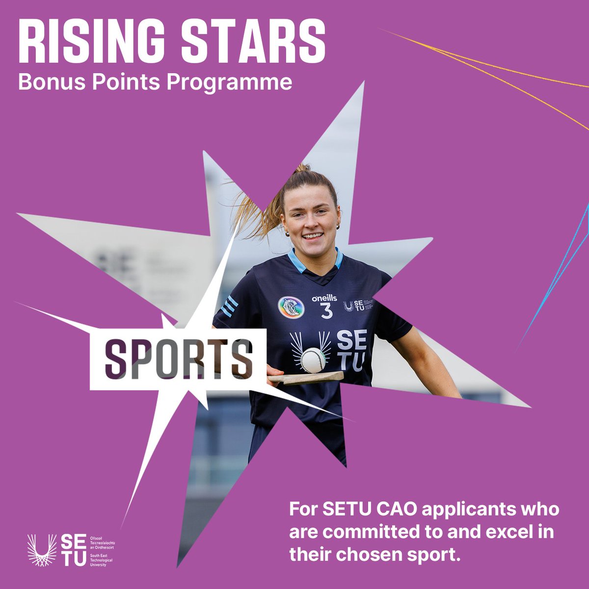 Rising Stars ⭐️ Are you a CAO applicant who has completed, or is currently completing your Leaving Certificate or QQI FE course? You can apply for additional CAO points under the Rising Stars scheme under the sports category. Apply⬇️ setu.ie/study/undergra… Closing date: May 1st