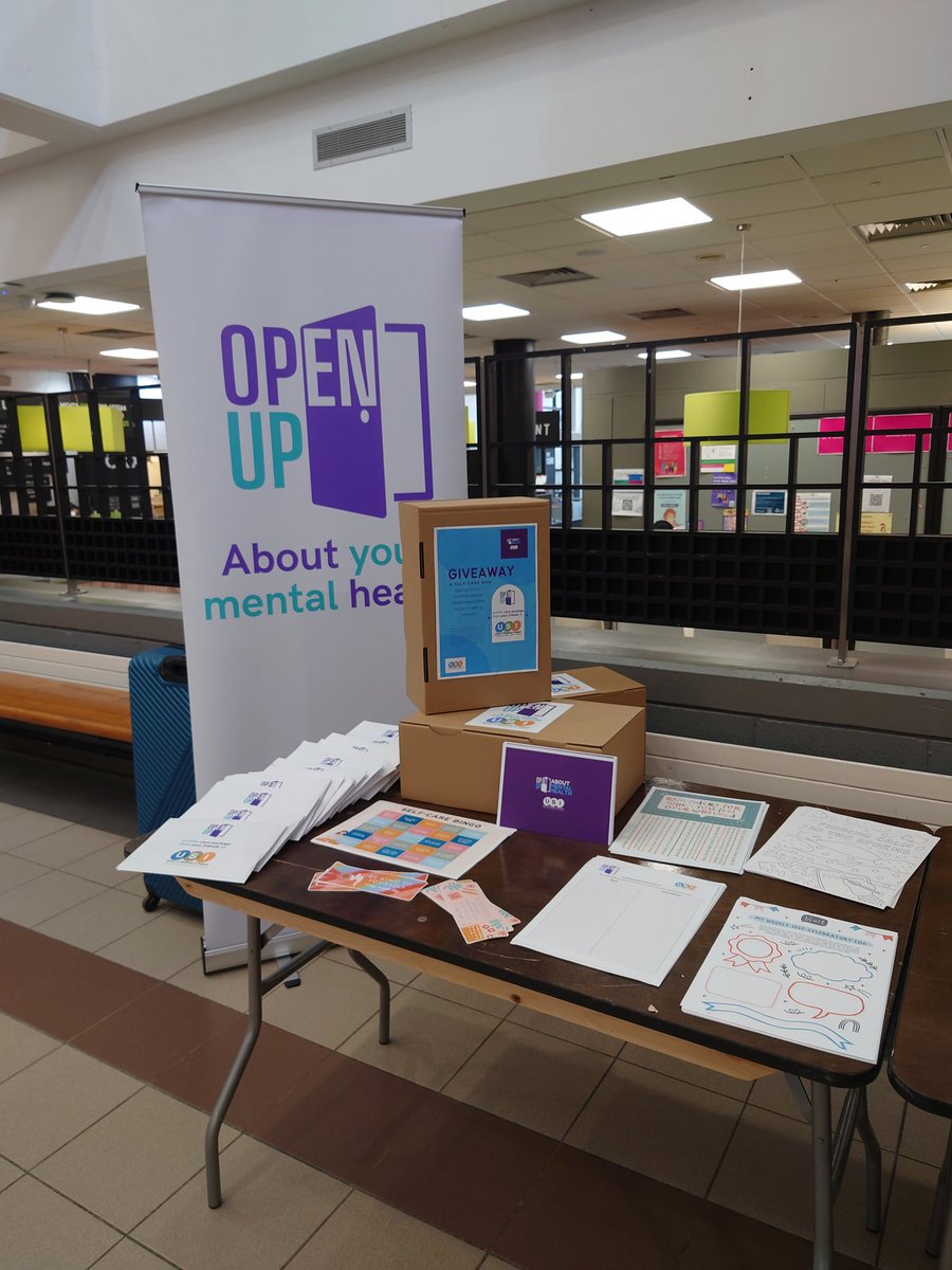 On the road with the #OpenUp campaign again today, this time in @TUDCulinaryTC in Tallaght! We're in the main foyer so come and say hi, have the mental health chats and get some lovely free stuff!