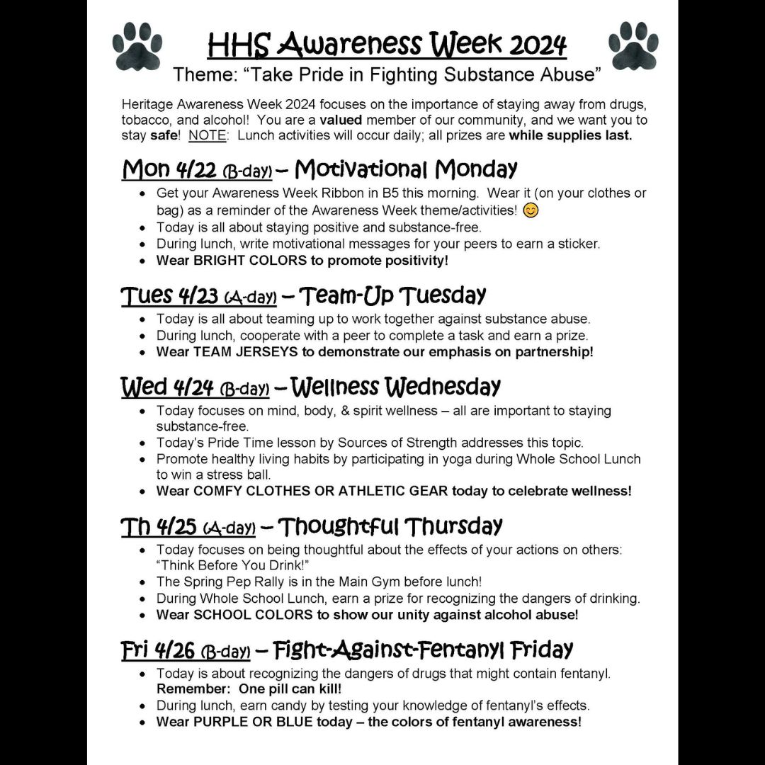 Awareness Week 2024 starts Monday 4/22! It's a week for fun while also thinking about important issues that affect the Pride. Check out this post for all the details! 🦁🐾❤️🖤