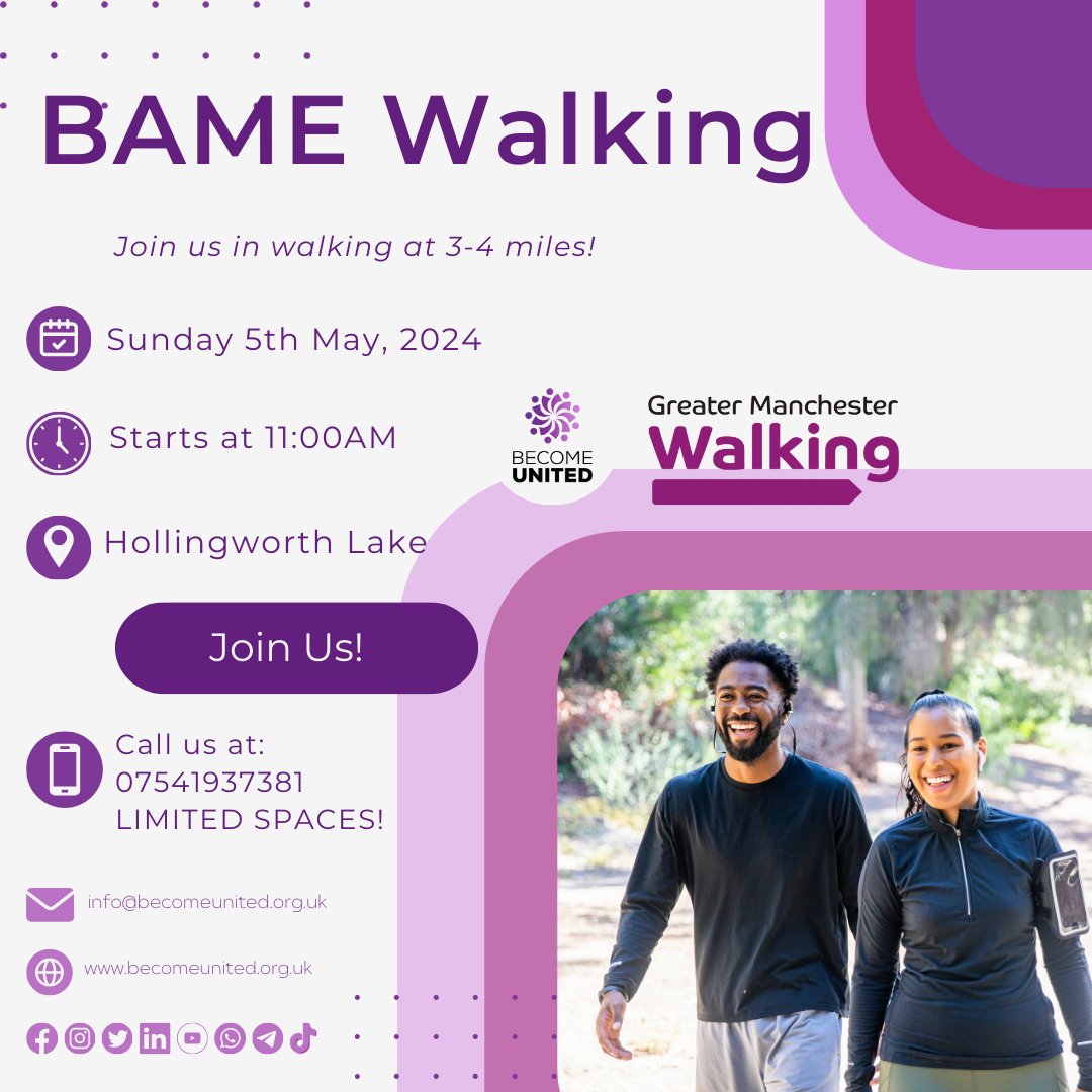 🚶‍♂️ Join us for a scenic stroll at Hollingworth Lake with our BAME Walking group! @GmWalks 

All are welcome, so lace up your shoes and let's hit the trails together! 🌞

#BAMEWalking #CommunityConnections #OutdoorAdventure 🚶‍♀️✨