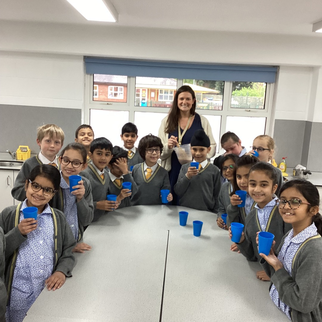 #StainesPrepYear3 are reading The Chocolate Tree, a Maya Folktale. This morning they made Mayan hot chocolate and thought it was delicious.