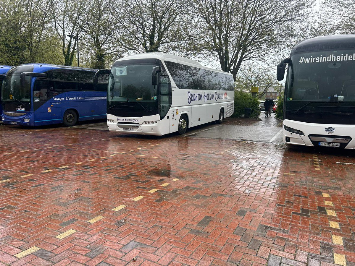 Arrived in Canterbury for the day with a college group exploring the city. A view in the coach park surrounded by many coaches from abroad who visit Canterbury first on their journey across the UK #brightonhorizoncoaches #bus #coach #canterbury #kent #friday