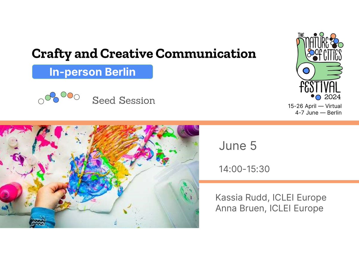 Today is #EducationAndSharingDay! 🎉 Celebrate the importance of knowledge sharing by signing up for our session on #CraftyCommunication at @TNatureOfCities Festival in Berlin this June! 📚💖 ow.ly/XYWk50QMohV @OpplaCommunity @ICLEI_Europe #naturebasedsolutions @ICLEI