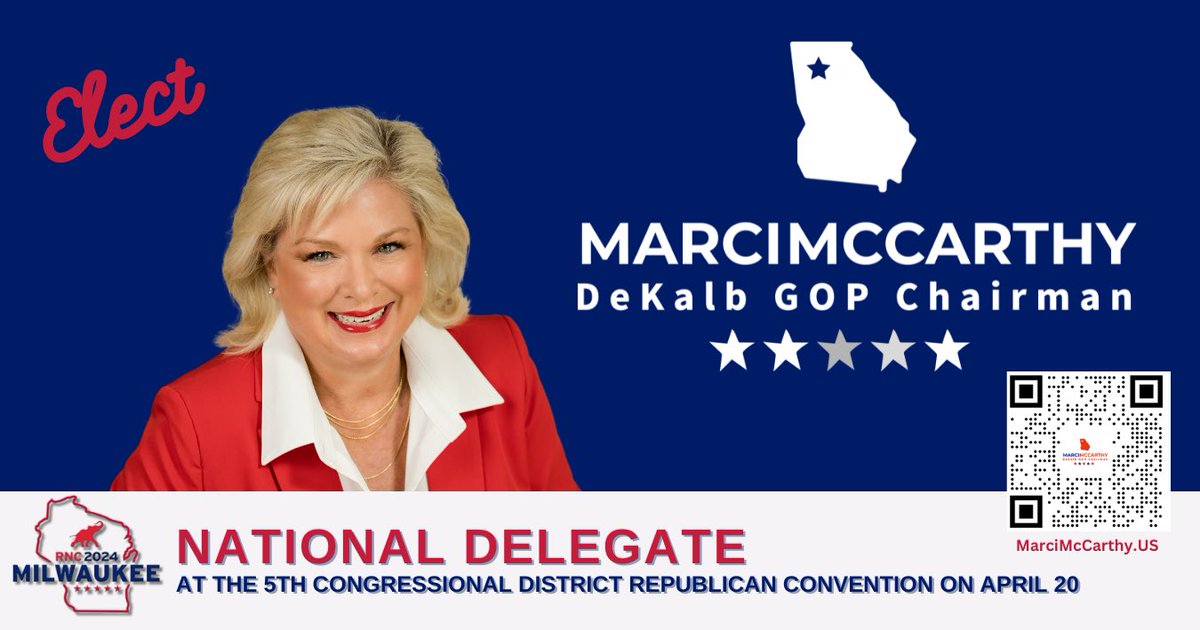 Hello GA5th Republican Delegates & Alternates - I would be honored to earn your vote at our convention on April 20. As Chairman of the @DeKalbGOP, I spearheaded initiatives that resulted in a remarkable doubling of Republican turnout in Georgia’s historically Democratic 2nd…