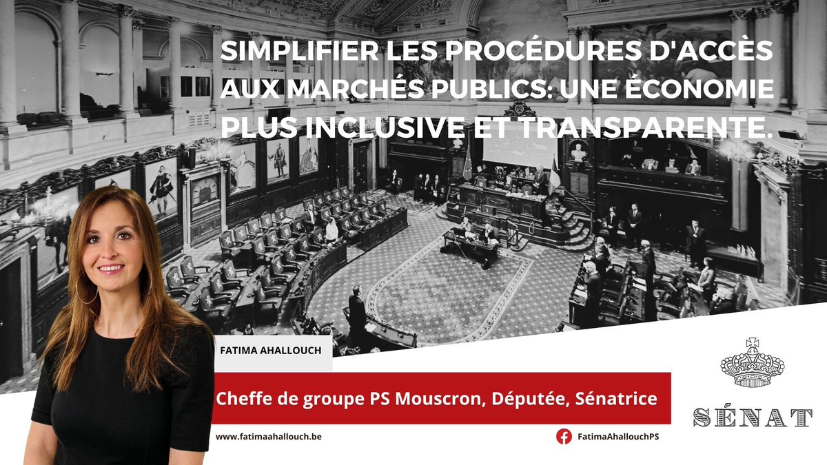 📢 Lors de la séance plénière du Sénat ce 19 avril 2024, j'ai pris la parole pour défendre la simplification de l'accès aux marchés publics. Notre objectif ? Rendre les procédures plus claires et accessibles pour tous. 
fatimaahallouch.be/simplifier-les…