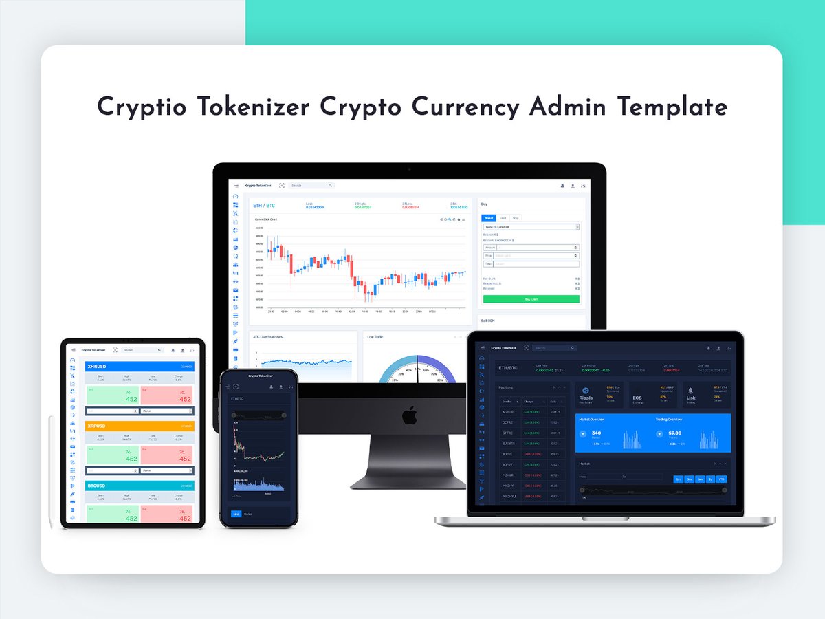Build your #Bitcoin Web Application or Website with Clean and Powerful and Highly Customizable Crypto Tokenizer Admin Template . Buy Now - themeforest.net/item/cryptio-t… . #admintheme #bitcoin #bootstrap5 #bootstrapadmintheme #cryptocards #cryptodashboard #cryptocurrency #icoadmin