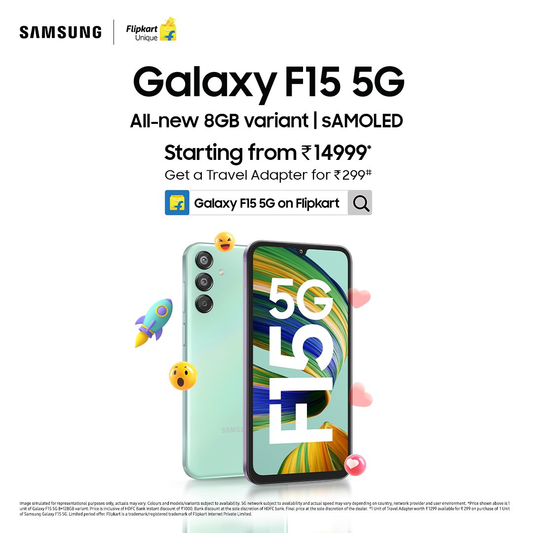 Samsung Galaxy F15 5G is now available in 8 GB variant as well. #Samsung #GalaxyF15