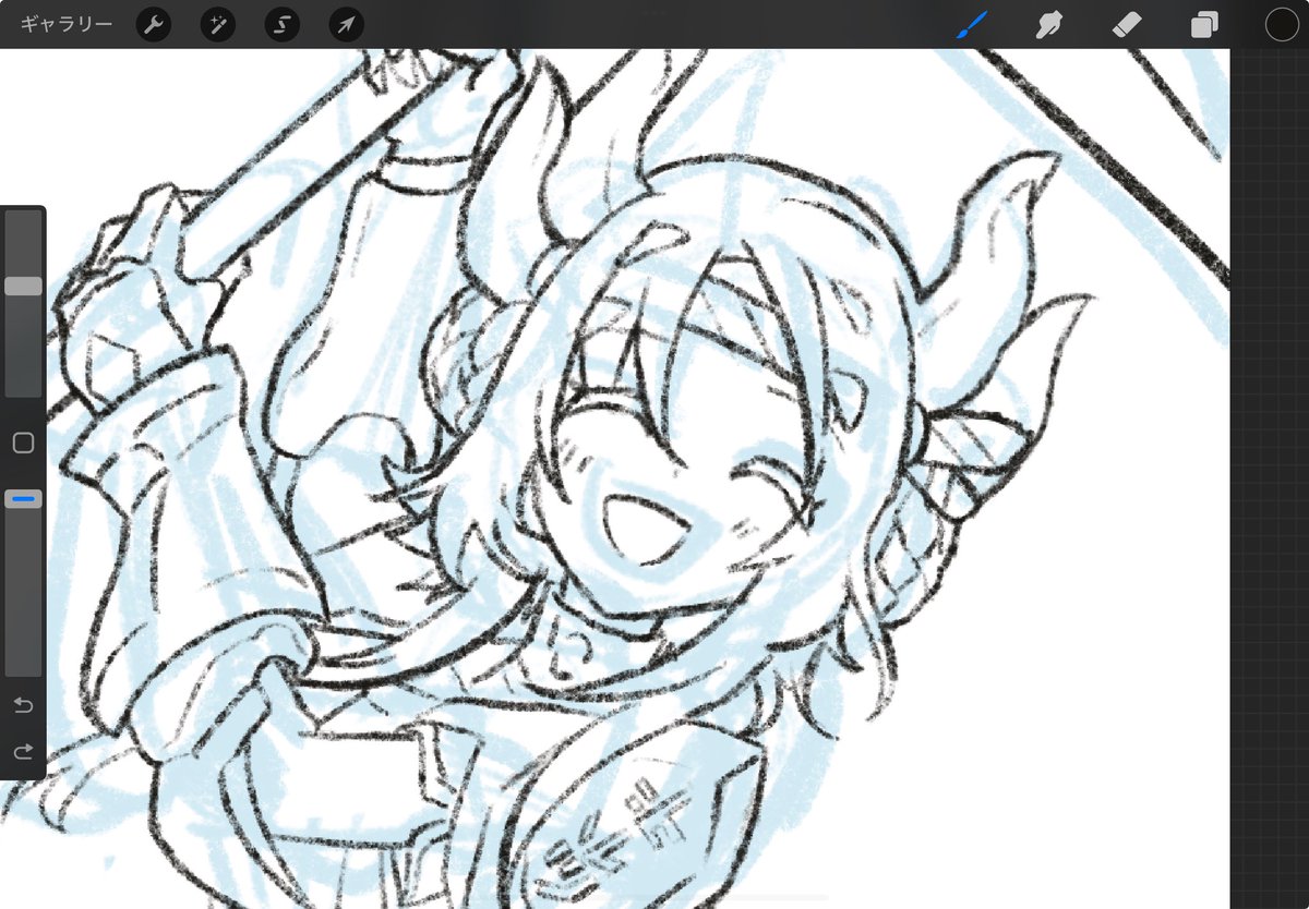 hitretuninja's tweet photo. @kureno37 
見て見て���
今描いてる落書きとその真下のレイヤーの下書き！アルバスくんも描いているけど下書きが雑すぎて時間かかりそう！ https://t.co/bFHr7ROgAa