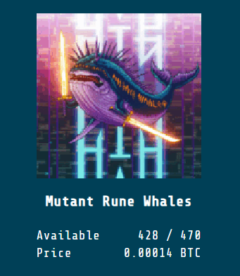 doge_whales's tweet photo. Reserve You #Mutant_Rune_Whale right now ! Its Almost free for every one
only 14k sats for Public mint
Mint on #InscribeNow
Link: https://t.co/TAM5wXSh2i
#Magiceden right after Mintout https://t.co/UAaslliN6d