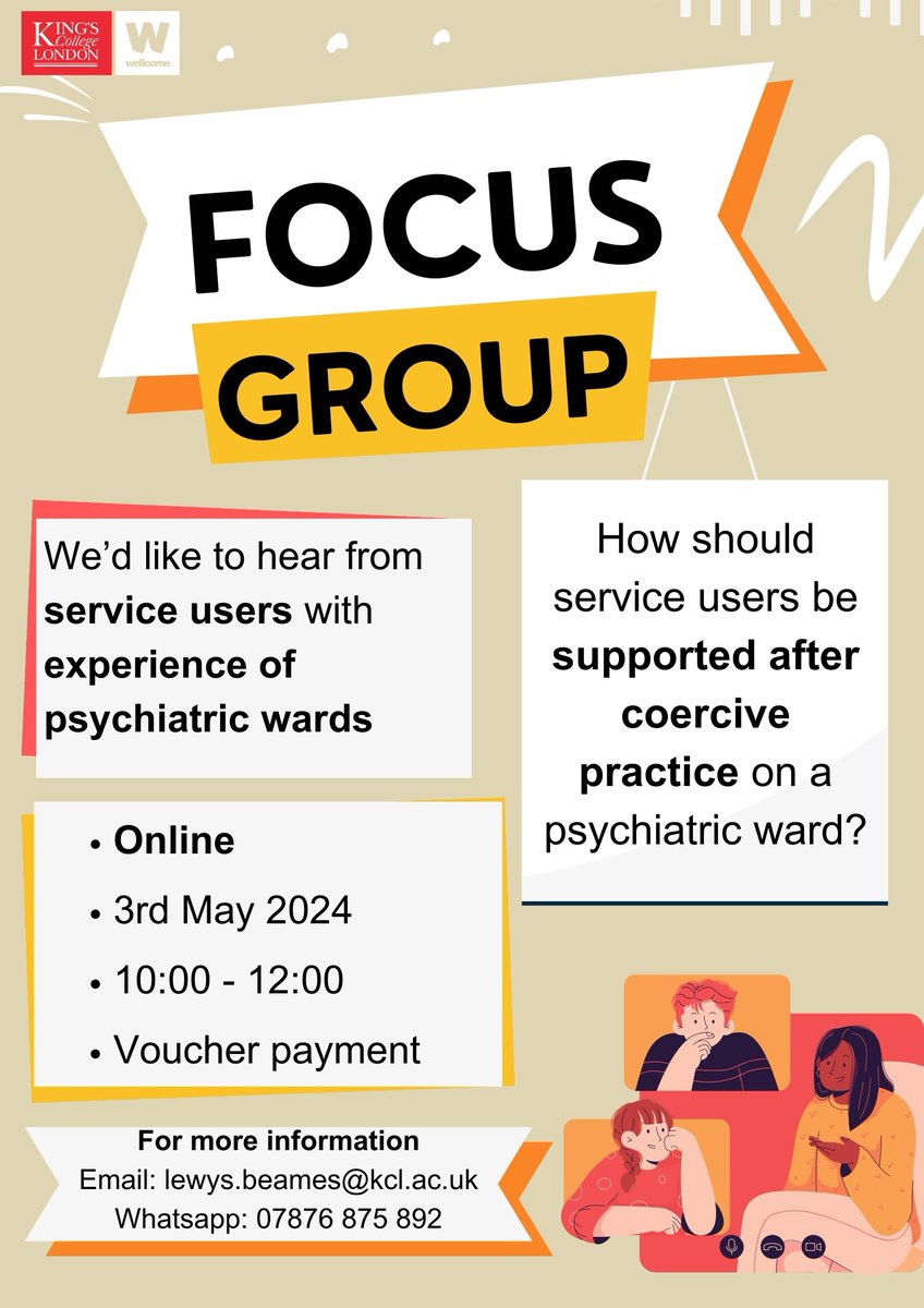 Lewys Beames (@lewysbeames) on Twitter photo Do you have experience of mental health wards as a service user? 
Share your views on what support after coercive practice e.g. restraint, on wards should look like.
Online Focus Group, 90 minutes.
Please get in touch via the details below 🙏 Do you have experience of mental health wards as a service user? 
Share your views on what support after coercive practice e.g. restraint, on wards should look like.
Online Focus Group, 90 minutes.
Please get in touch via the details below 🙏