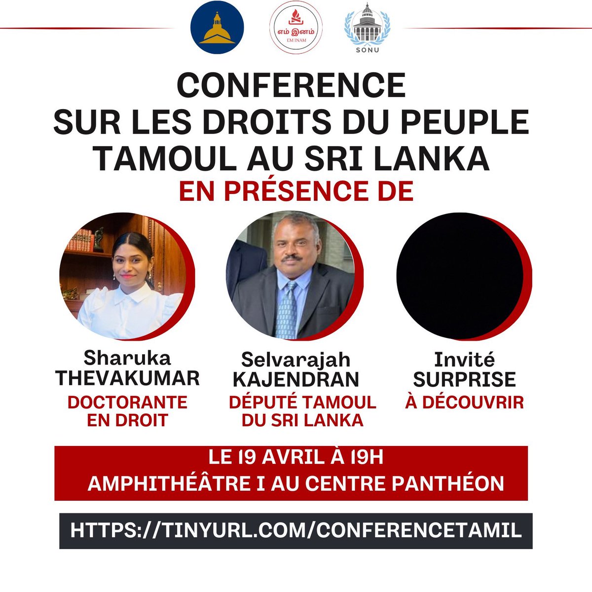 IDCTE is looking forward in attending this Tamil Genocide conference held in Paris by @eminamofcl at the Sorbonne University alongside with Sharuka Thevakumar, MP @skajendren & MP @Aurelientache. The conference (in French/Tamil) can be followed virtually through