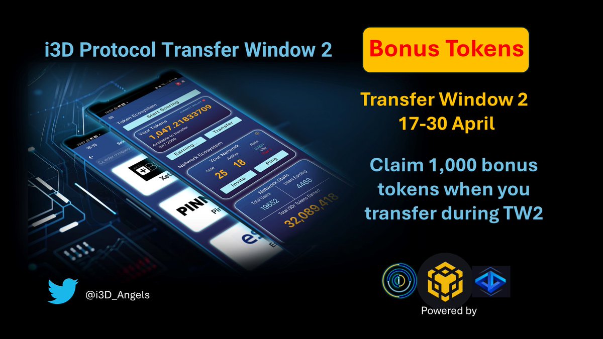 Save yourself some hassles! Use the BNB Smart Chain @BNBCHAIN not other  chains!! To Import the i3D Token Network: BNB Smart Chain Contract Address:  0x40D451De379b92CE43c65aFb827f8A9dEBca0062 Get i3D Rapid for your first i3D