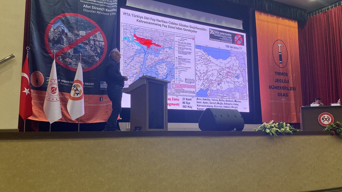Paleosismolog's tweet photo. Tartışma ve eleştirilme kültürü gelişmemiş sözde bilim toplumunda, aktif olmayan, en az 3.5milyon yıldır #deprem üretmeyen #Kahramanmaras Fay Zonu etrafında, bilimdışı sakınım bandı oluşturularak, 15aydır mağduriyete yol açılan (4500bina) konu ile ilgili iki sunum gerçekleştirdik https://t.co/drUTvJ8bMZ