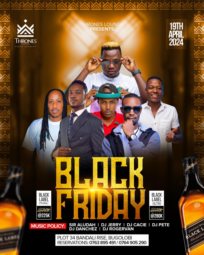 Catch a good vibe 🕺🏽🕺🏽 at ⁦@throneskampala⁩ tonight #BlackFriday