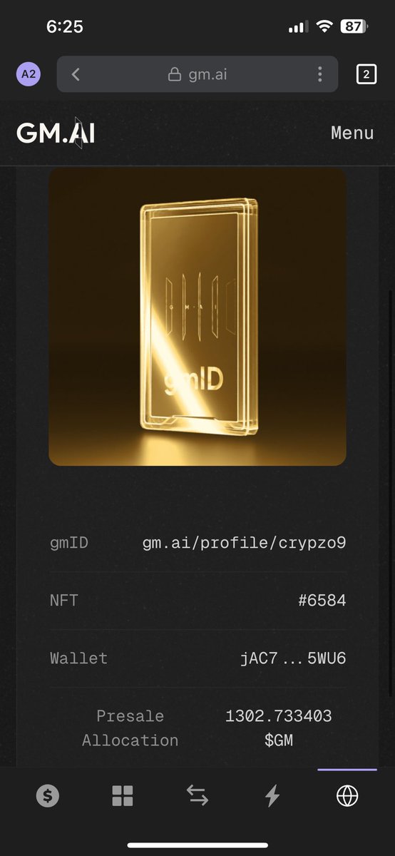 Crypzo9's tweet photo. @dexter_cap @gm_dot_ai Gm Dexter. I minted yesterday as soon as your posted. Weird when I went back today it was showing as if I hadn’t. I reminted with the same wallet

Snapshot below. Follow back and make me rich https://t.co/JEUbdXacAb
