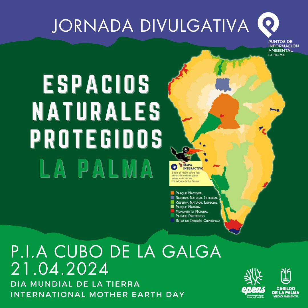 🗓 Este domingo, 21 de abril, celebramos la jornada divulgativa 'Espacios Naturales Protegidos #LaPalma' en el PIA Cubo de La Galga 🌎 Desarrollamos esta actividad con motivo del Día Mundial de la Madre Tierra, que se celebra el próximo 22 de abril