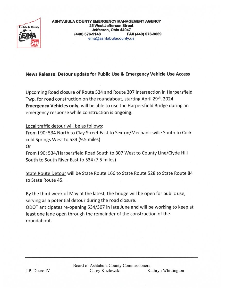 Ashtabula County EMA tweet media