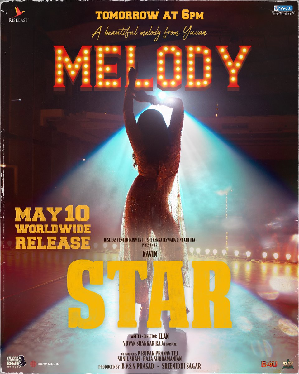 #MELODY is coming tomorrow at 6 PM ❤️ youtu.be/m9-HpCkLPeA #STAR ⭐ #STARFromMay10 #STARMOVIE ⭐ #KAVIN #ELAN #YUVAN #KEY @Kavin_m_0431 @elann_t @thisisysr @aaditiofficial @PreityMukundan @LalDirector @riseeastcre @SVCCofficial @Pentelasagar @BvsnP @ivyofficial2023