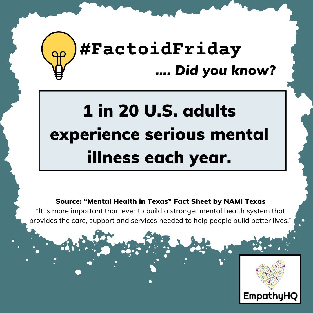 🔄💙 Factoid Friday: Change starts with awareness. Let's spread awareness about mental health and erase the stigma. #EraseTheStigma #AwarenessMatters #FactoidFriday #EmpathyHQorg