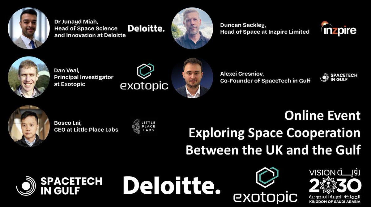Excited to announce a webinar "Exploring Space Cooperation Between the UK and the Gulf"!
Join us as we delve into collaboration opportunities in the space sector.

📅 Save the Date: 1st May 2024 - 4pm KSA time / 1pm UK time
🔗 Register Now: lnkd.in/dxpVGn6X