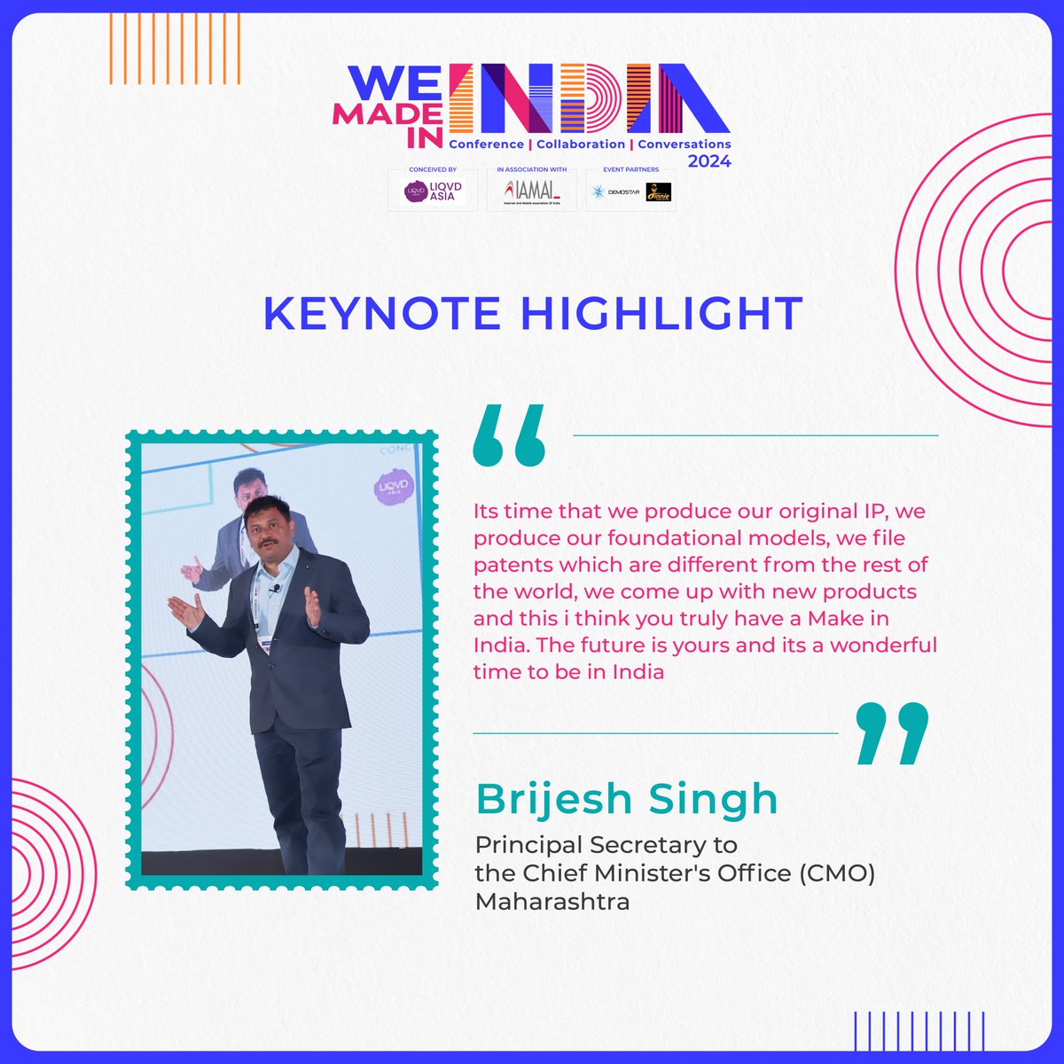 Brijesh Singh's #electrifying opening at our first 'Made in India' chapter set the stage for subsequent discussions. 

His insights on overcoming #challenges with new IPs and #reliableproducts inspired a strong direction for India's future. 

#WeMadeInIndia