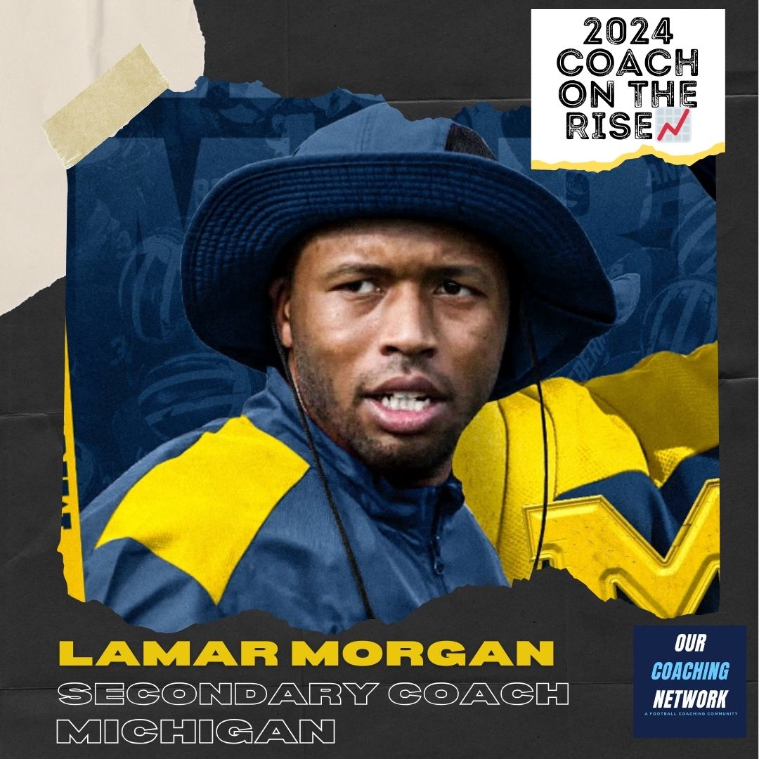 @AlabamaFTBL @CoachShephard 🏈P4 Coach on The Rise📈 @UMichFootball Defensive Pass Game Coordinator & Secondary Coach @CoachLMorgan is one of the Top Defensive Coaches in CFB ✅ And he is a 2024 Our Coaching Network Top P4 Coach on the Rise📈 P4 Coach on The Rise🧵👇