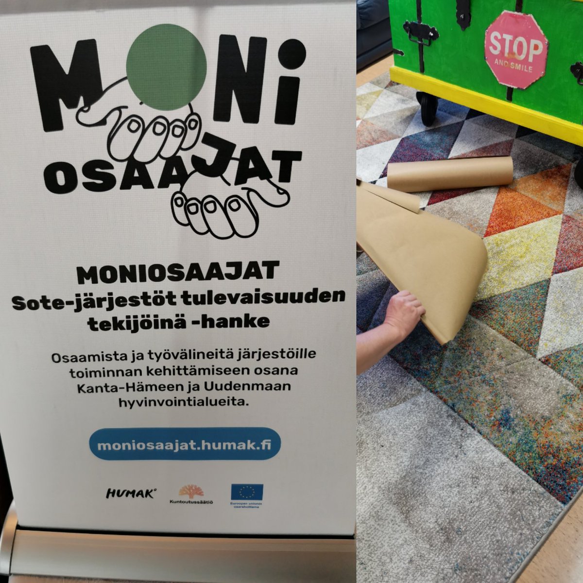 Tänään #moniosaajat hankkeessa vietiin jälleen kehittämisprosessia eteenpäin. @StopHuumeillery kanssa unelmoitiin, visioitiin sekä valittiin strategian painopisteitä. Kiitos innostavasta työskentelystä! 🤩

@Kuntoutussaatio @humanisti #esrplus #sotejarjestot #kantahame #uusimaa