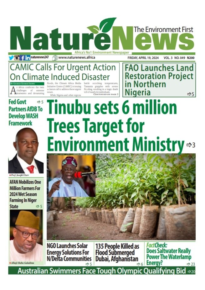 Today's cover page 
naturenews.africa 
#Tree #Environment #TreePlanting  #ClimateCrisis #Agriculture #Sustainability #Nigeria #Africa #TaylorSwift #Israel #Iran @standard_ngr