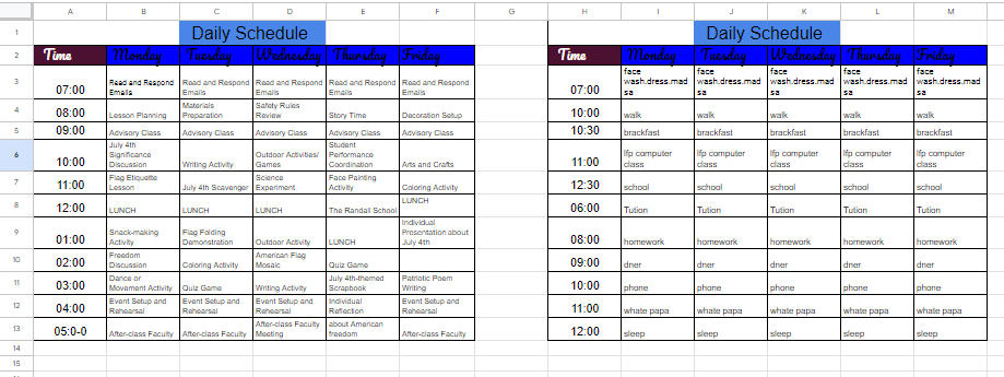 Today I have made a daily schedule for my computer class on GoogleSheet. If you like it, please like it. this is my sir @Saipujariprasad my help has been done My computer class Trust @malpani #NarayanchandraTrust @apnipathshala_ has made a daily schedule by giving one.