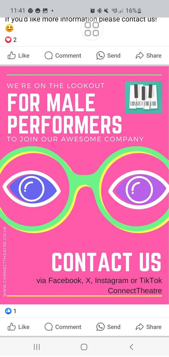 SuperKel1980's tweet photo. @ConnectThe51015 are on the look out for male performers. 🎼🎙🎶   @TheatreDolman @Mollieshx @Cheif_Chown https://t.co/SXgD3nAQyr
