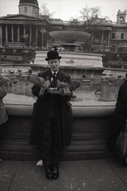 A photograph from Trafalgar Square , taken in 1957.