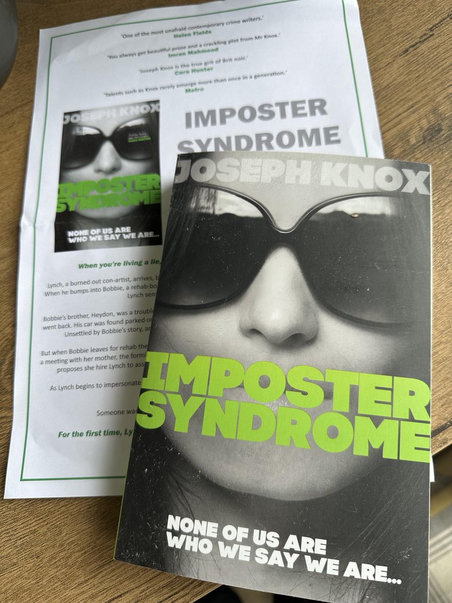 This is the VERY BEST FRIDAY EVER! 
Thanks for this amazing #BookPost @alisonbarrow @DoubledayUK 

#ImposterSyndrome by @josephknox__ 

Publishes 11 July ......