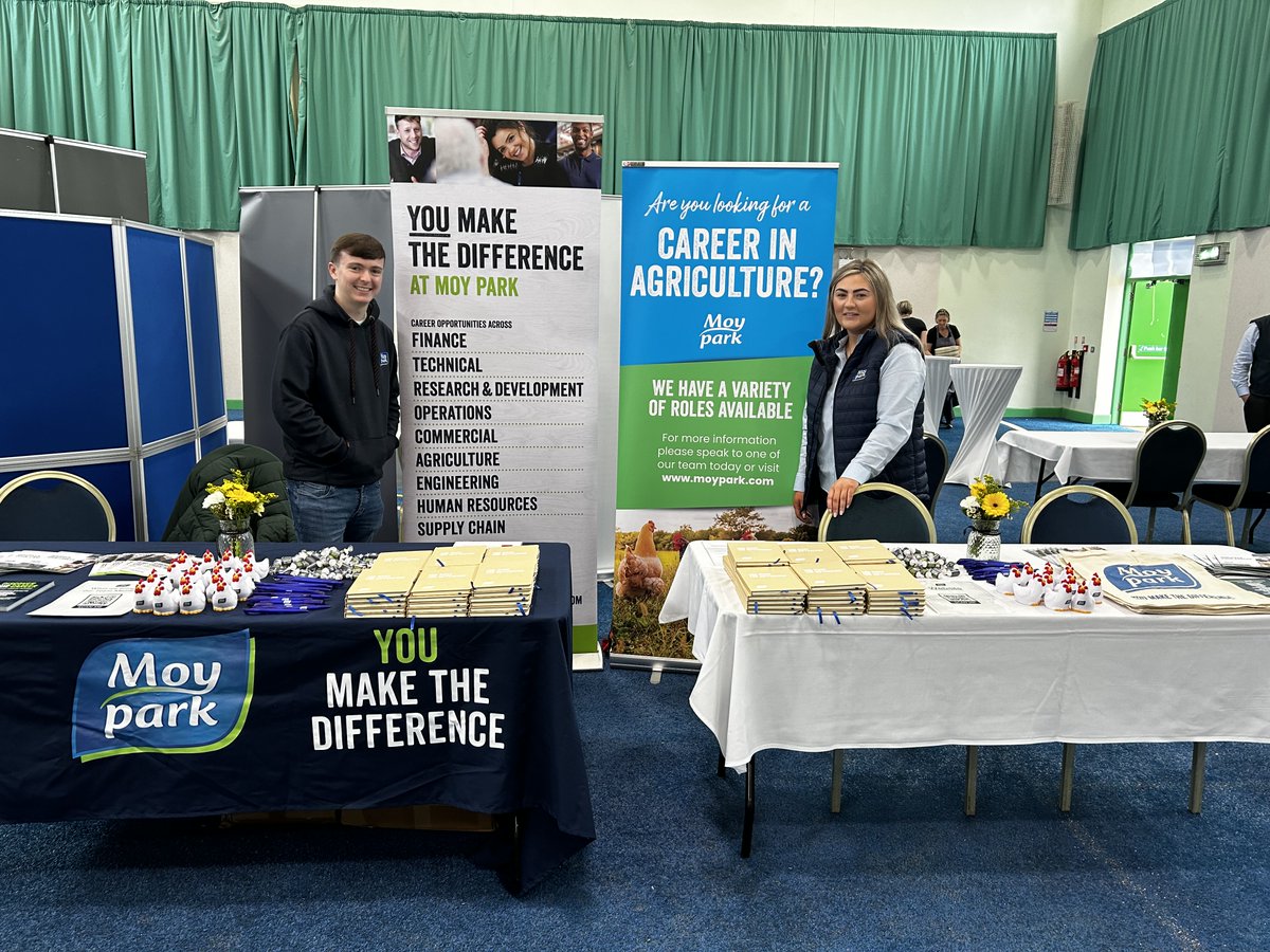 Our team is at the @DiscoverCAFRE Greenmount Careers Fair today 🙌 Are you a student interested in kick starting your career at Moy Park? Come say hello and find out more about our wide range of career opportunities available! 👋 #YouMaketheDifference