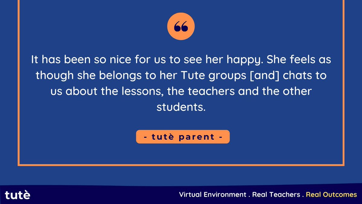Laura, a parent of a Tute student, highlights the sense of community Tute offers her daughter. 🤩 At Tute, our online lessons prioritise inclusivity and engagement, creating a welcoming environment where every student feels a sense of belonging. 💙 👉 tute.com/alternative-pr…