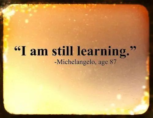 The words of Michelangelo resonate with me...as he said at age 87, 'I am still learning.' ~ #DTN #LifelongLearner #StillLearning #AlwaysRoom4MoreKnowledge