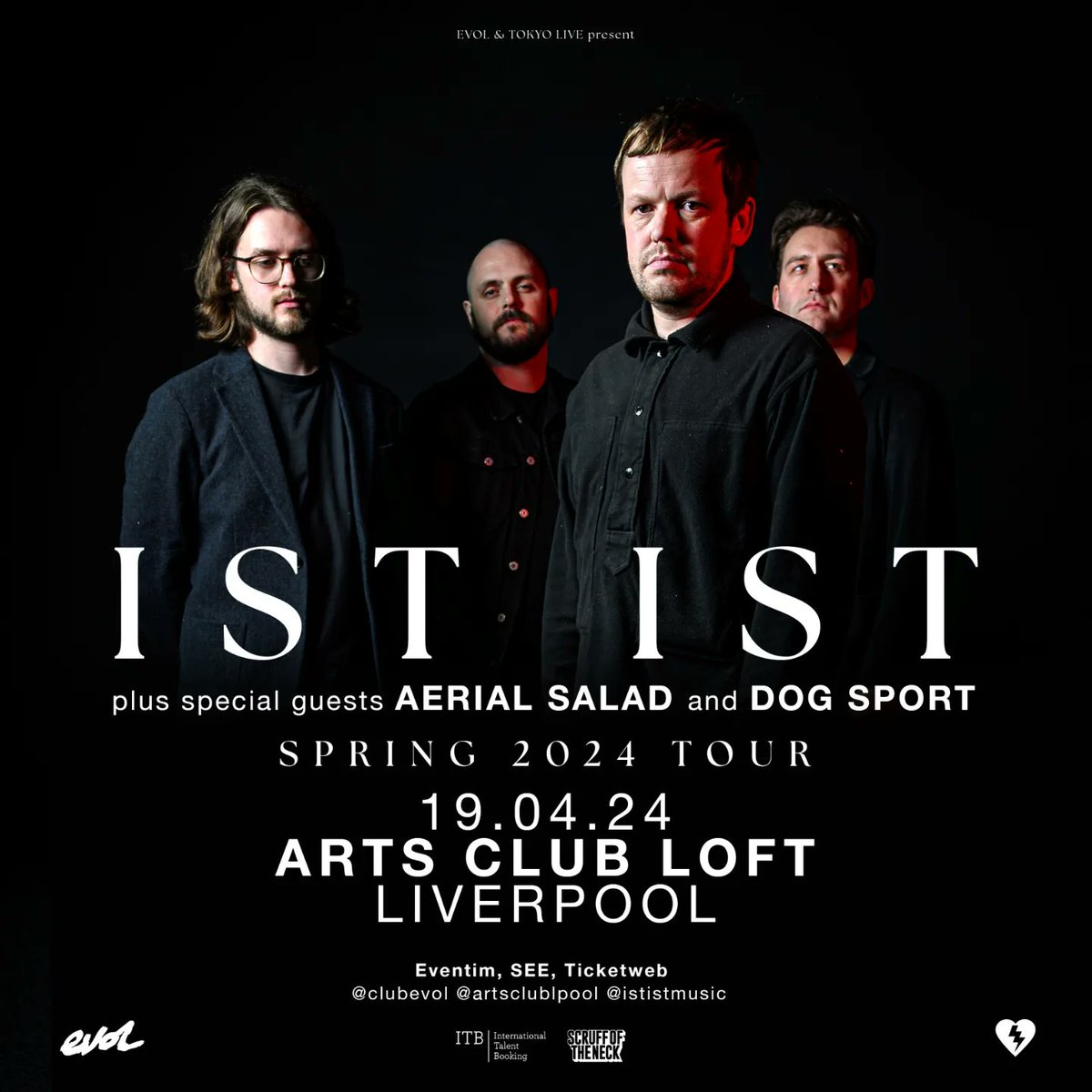 ***TONIGHT'S SHOWTIMES*** 𝐏𝐥𝐞𝐚𝐬𝐞 𝐧𝐨𝐭𝐞 𝐞𝐚𝐫𝐥𝐲 𝐬𝐭𝐚𝐫𝐭 & 𝐟𝐢𝐧𝐢𝐬𝐡 Doors 1900 DOG SPORT 1915 @AerialSalad 2000 @ististmusic 2045 Curfew 2200 Last advance tickets here until 5pm: seetickets.com/event/ist-ist/… or you can pay on the door @artsclublpool 👊 📸 @TrustFox