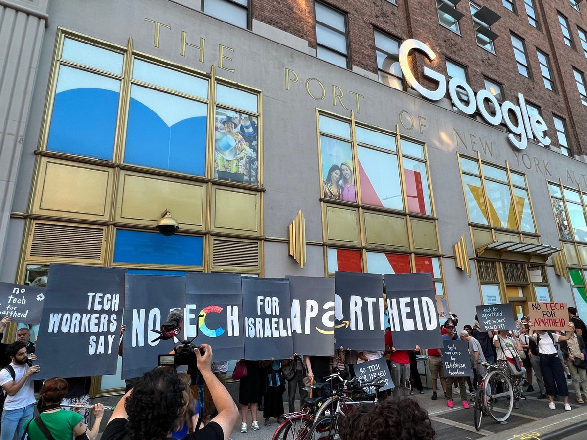 #News - #Google has announced the #firing in the #US of 28 #employees who participated in a #protest against the #company's involvement in the #Nimbus project, contracted by #Israel and which Google #workers claim will serve to #Israeli repression against #Palestinians.