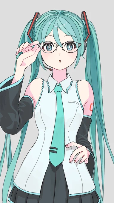 眼鏡ミクさん #初音ミク 
