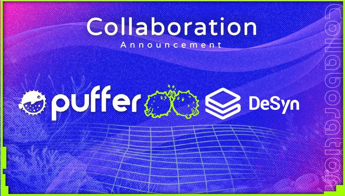 puffer_finance's tweet photo. We're thrilled to announce a collaboration with @DesynLab! ✨

PufETH holders can now enjoy triple points from Puffer (1.15x boosting), EigenLayer, & Desyn, plus an APR between 50-300% and extra bonuses by issuing dpufETH fund! 🚀

Start earning  👇 https://t.co/tQYTuOQwwo

Desyn is a leading DeFi platform focused on optimizing liquidity and yield strategies, making DeFi more accessible and profitable for everyone.