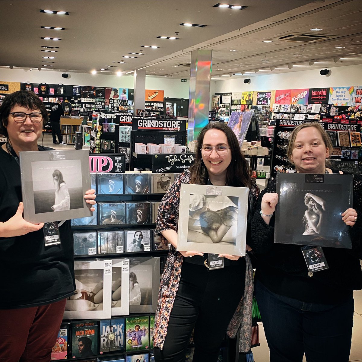 Our resident #swifties Rach, Chloe and Laura are very excited to announce we have received the other three exclusive versions of #TheTorturedPoetsDepartment. Each version has its own exclusive bonus track: ‘#Albatross,’ ‘#BlackDog’ and ‘#Bolter.’ #TaylorSwift #hmvLovesVinyl