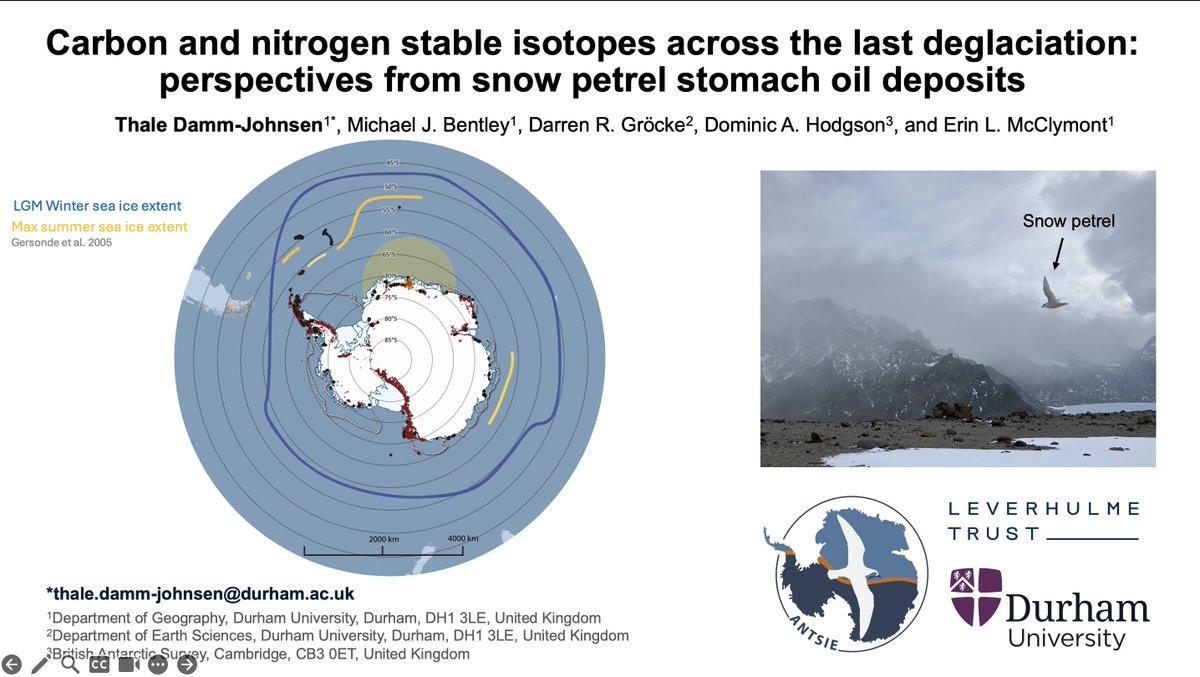 Still at #EGU24  and fancy some last-minute insight into climate dynamics of the Antarctic sea ice zone during the last deglaciation? 

I'm finishing off an awesome session on glacial climate dynamics, by presenting stomach oil deposit data in room 0.14 at 3.30pm! #ANTSIE