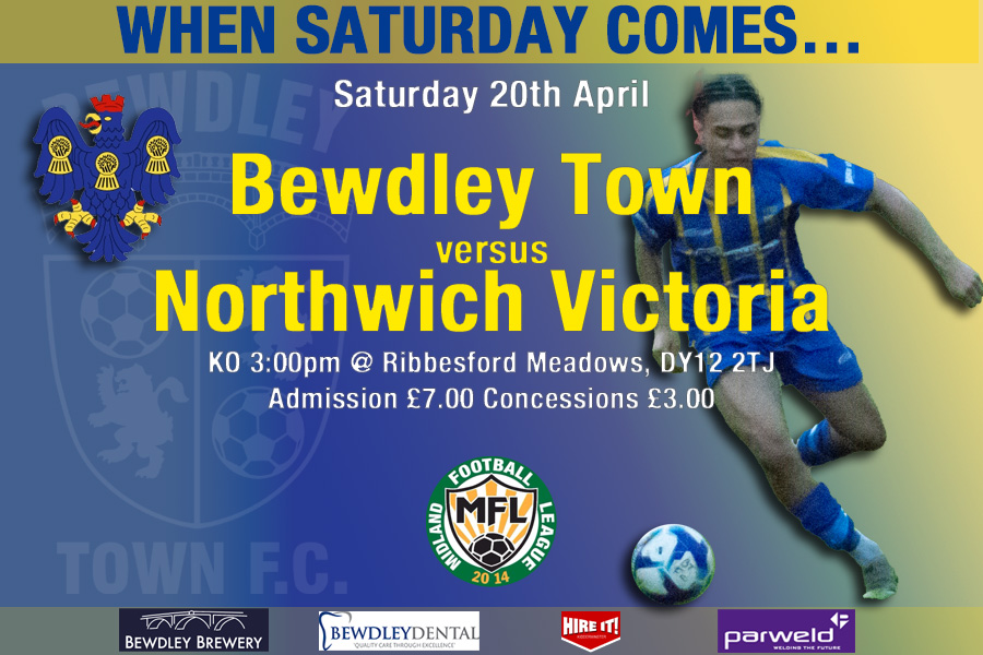 Final game of the season for the firsts this Saturday when we host Northwich Victoria at Ribbesford Meadows. @NorthwichVicsFC @MidlandLeague