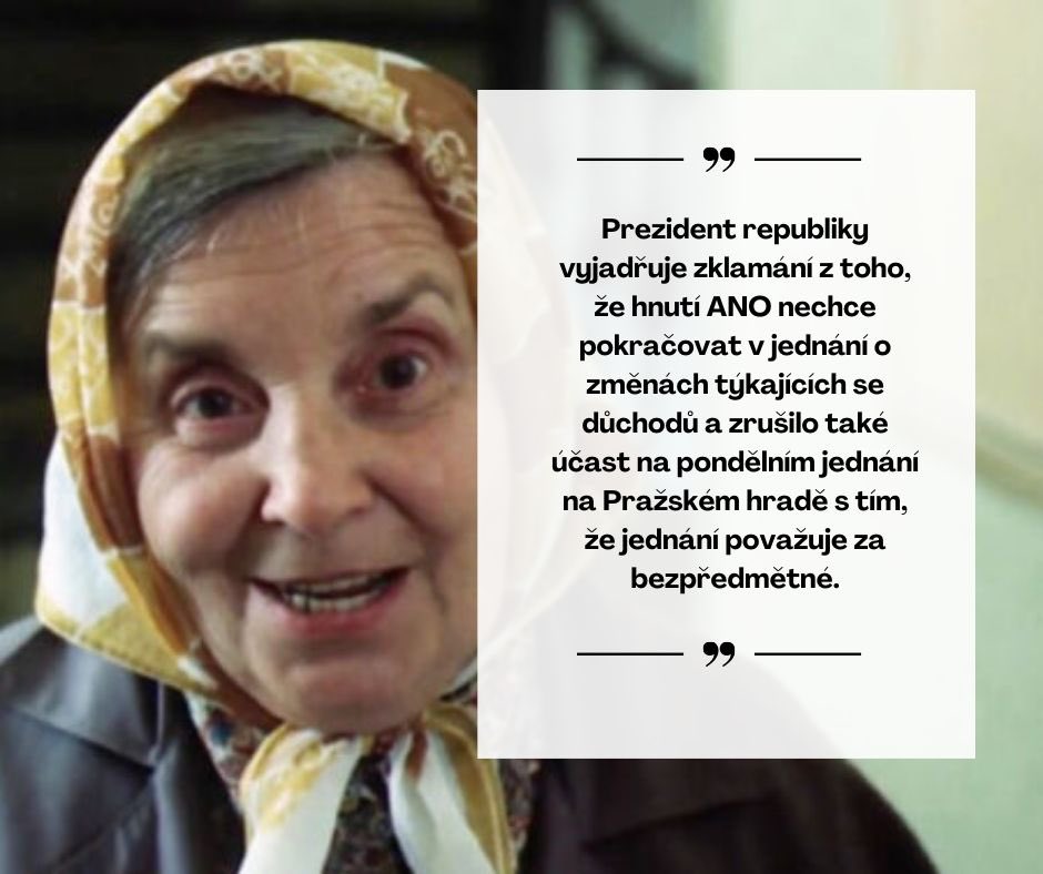 💬Nezlobte se, že vás zase obtěžuju, ale já jsem si vzpomněl, že jsem se hnutí ANO nezeptal, jestli má důchodovou reformu. Máte ji? A mohl bych ji vidět?