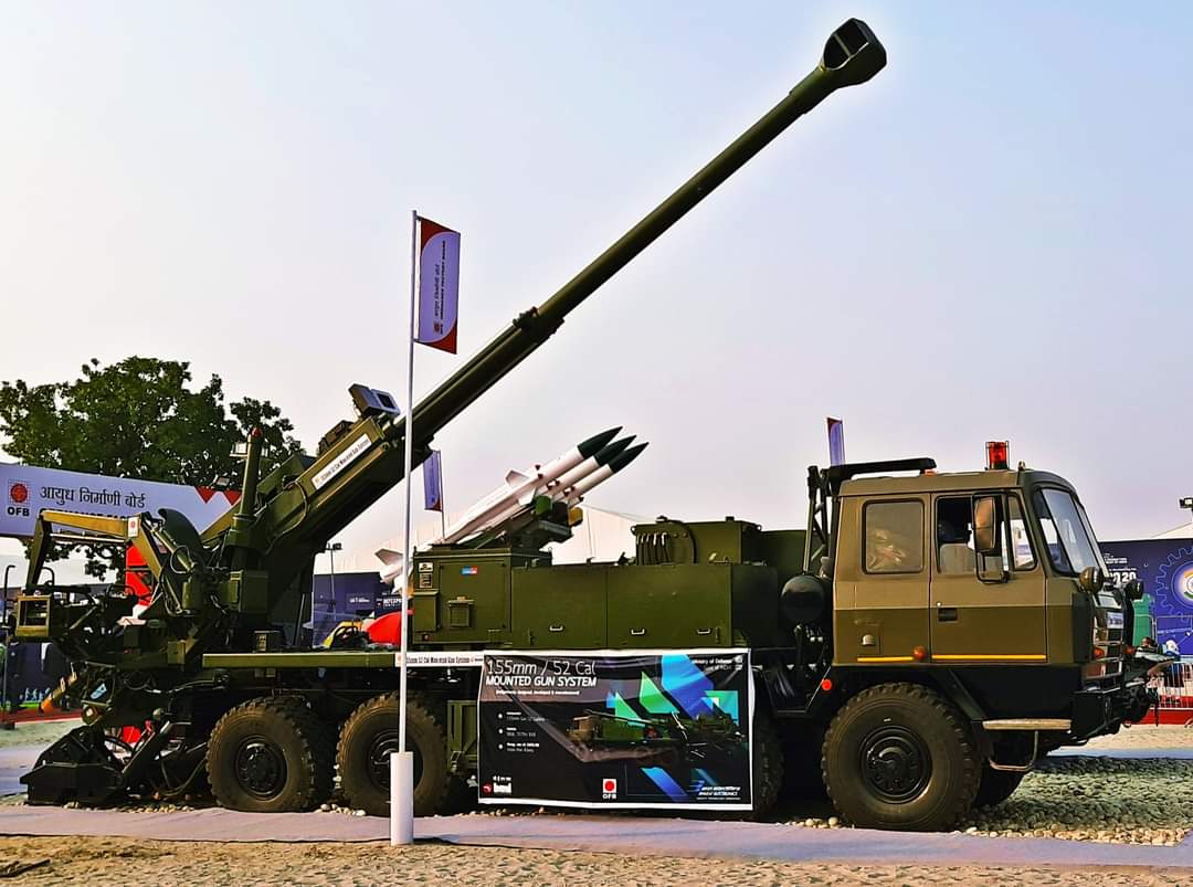 Bharat Forge/ Kalyani's Mounted Gun System (MGS) of 155/52 Cal

This system is based on a BEML Tatra 8x8 chassis. #IADN