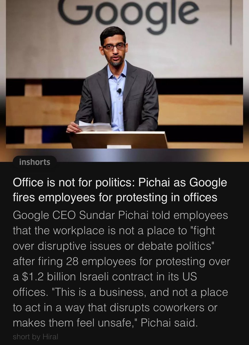 Genocide is not a good enough reason to “disrupt” your coworkers, says billionaire who is making money off of killing Palestinians.