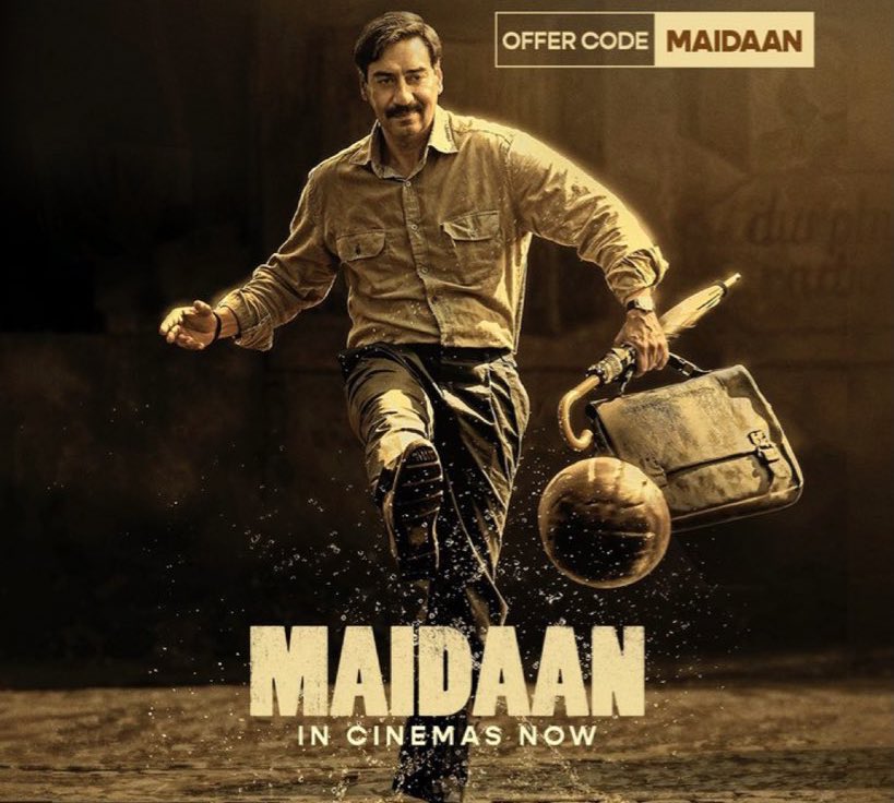 #Maidaan scores EXTREMELY POOR numbers in its *extended* opening week; Glorious word of mouth has failed to translate its #BoxOffice numbers. #IndiaBiz. 

⭐️Day 1: ₹ 7.20 crore [Inc.PP]
⭐️Day 2: ₹ 3.30 crore
⭐️Day 3: ₹ 5.75 crore
⭐️Day 4: ₹ 6.25 crore 
⭐️Day 5: ₹ 1.75 crore…