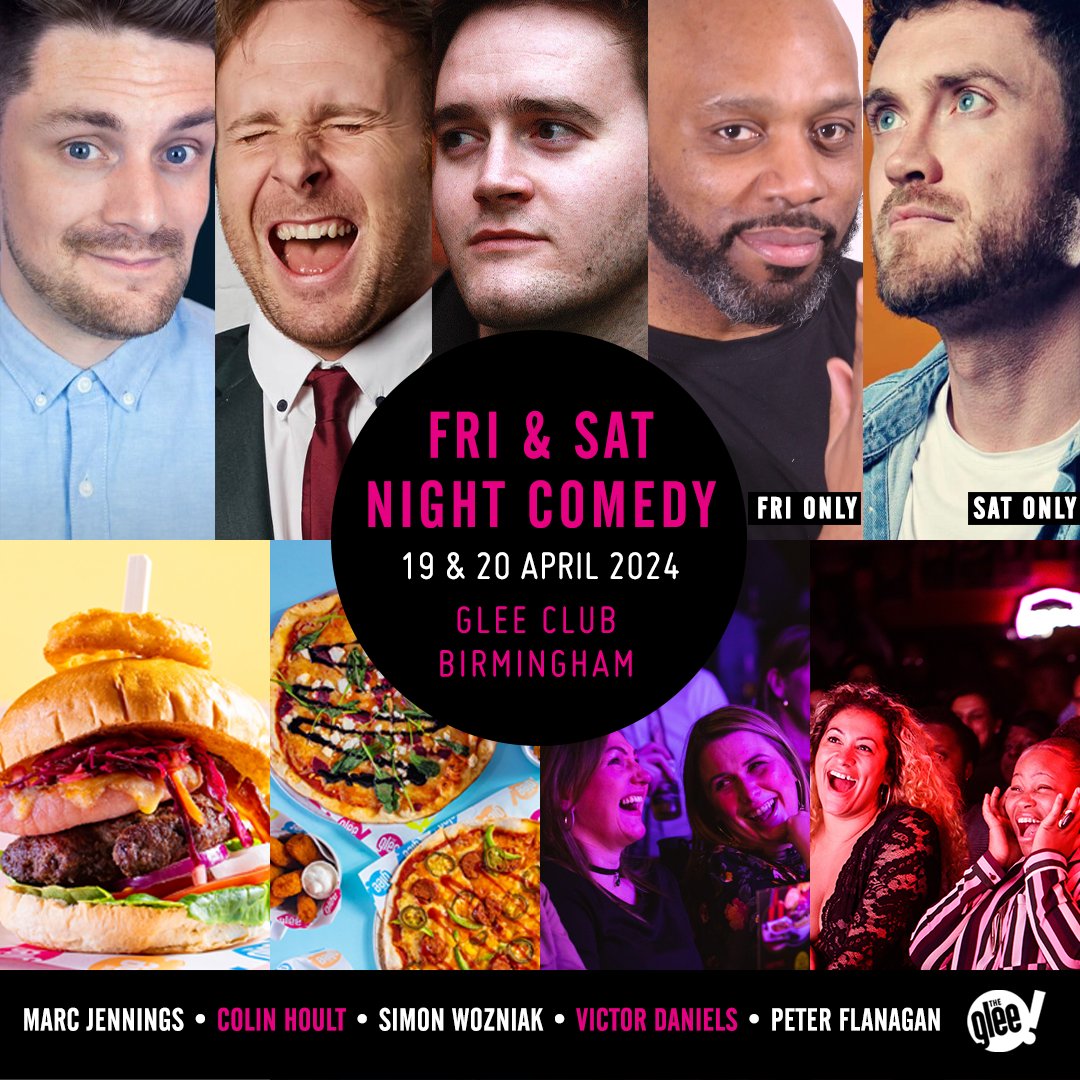 The Glee Club Birmingham (@gleeclubbham) on Twitter photo Scratch your comedy itch with a rib-tickling night at The Glee Club this weekend!
Sending you into a fit of giggles will be the superb <a href="/MarcJennings90/">Marc Jennings</a>, <a href="/colinhoult/">Colin Hoult</a>, <a href="/SimonWozniak1/">Simon Wozniak</a>, <a href="/viccomedy/">Victor Daniels</a> (Fri only) & <a href="/peterflanagan/">Peter Flanagan</a> (Sat only) 😂
Come laugh with us 🎟bit.ly/BhamWeekendCom Scratch your comedy itch with a rib-tickling night at The Glee Club this weekend!
Sending you into a fit of giggles will be the superb <a href="/MarcJennings90/">Marc Jennings</a>, <a href="/colinhoult/">Colin Hoult</a>, <a href="/SimonWozniak1/">Simon Wozniak</a>, <a href="/viccomedy/">Victor Daniels</a> (Fri only) & <a href="/peterflanagan/">Peter Flanagan</a> (Sat only) 😂
Come laugh with us 🎟bit.ly/BhamWeekendCom